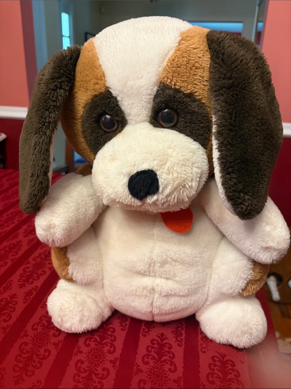 Vintage Daekor Plush St Bernard  Toy - Cream, Brown & Tan 18inch
